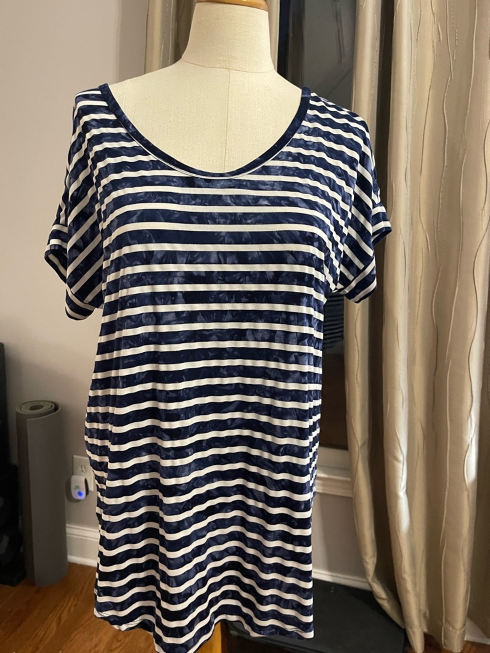 Saint Tropez West Navy & White Striped Scoop Neck Tee